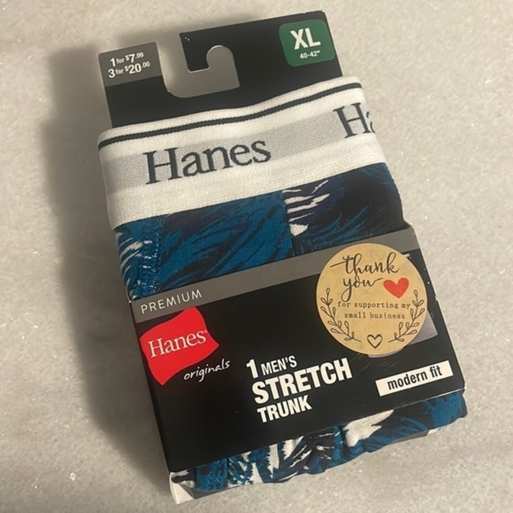 Hanes boxer boxer modern fit stretch trunk new tropical cotton underwear Sz XL